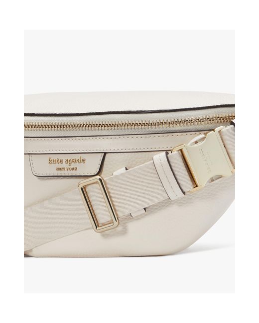 Kate Spade White Hudson Pebbled Leather Belt Bag for men