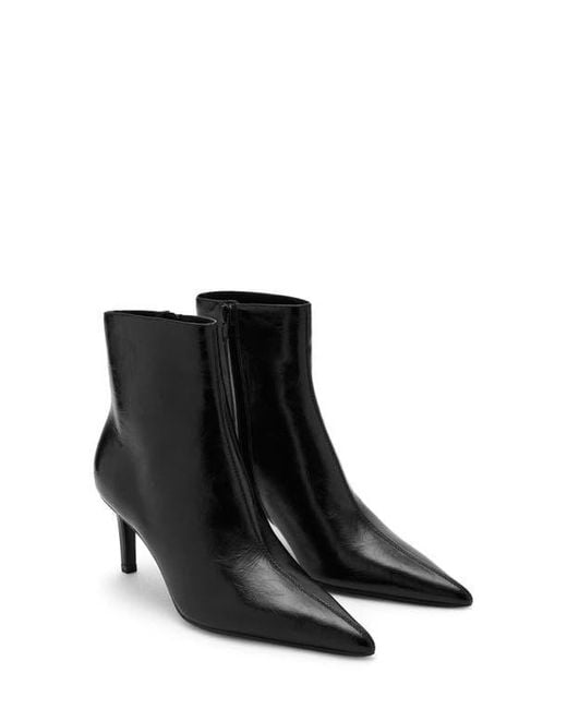 Mango Black Valle Pointed Toe Bootie