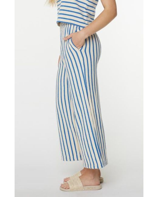 Roxy Blue Java Stripe Cotton Terry Pants