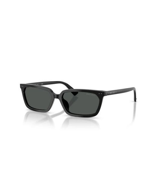 Jimmy Choo Gray 55Mm Rectangular Sunglasses
