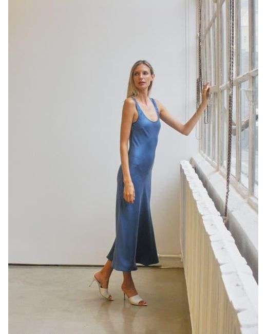 SECRET MISSION Blue Phillipa Maxi Tank Dress