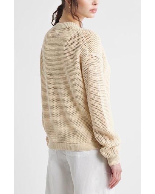 Caslon Natural Open Stitch Cotton Cardigan