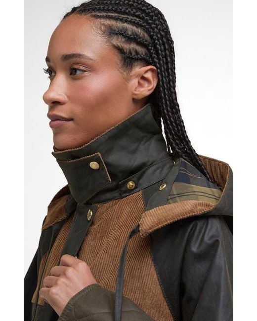 Barbour Black Imelda Water Repellent Mixed Media Jacket With Removable Hood