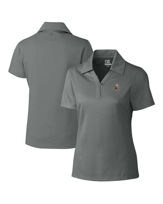 Cutter & Buck Gray Cleveland Browns Throwback Logo Genre Drytec Textured Polo At Nordstrom