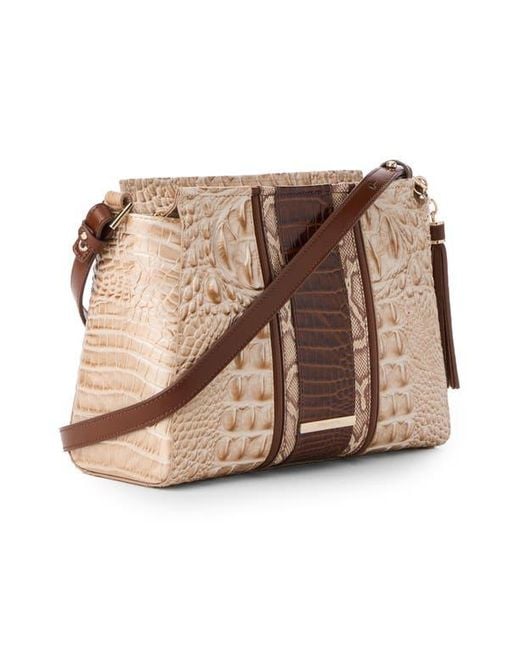 Brahmin Natural Hillary Embossed Leather Crossbody Bag