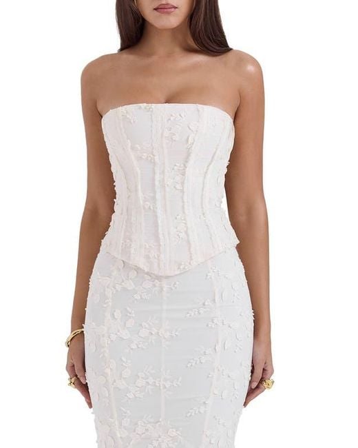 House Of Cb Blue Dakota Strapless Corset Top