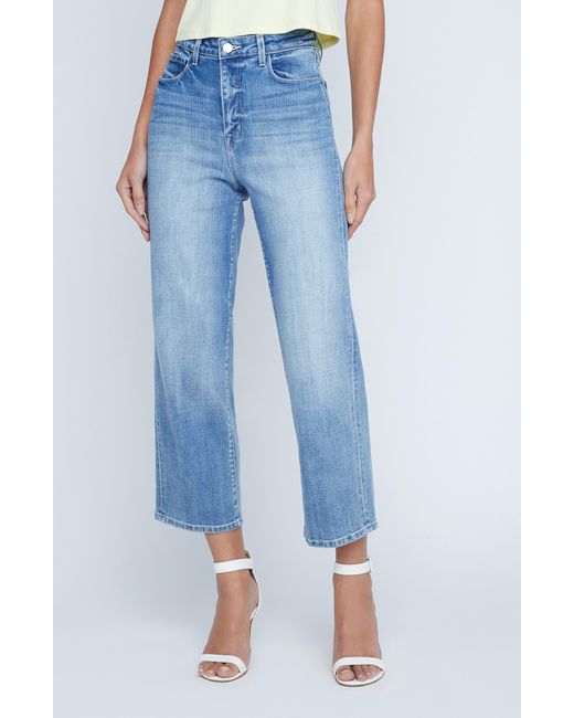 L'Agence Blue June High Waist Crop Stovepipe Jeans