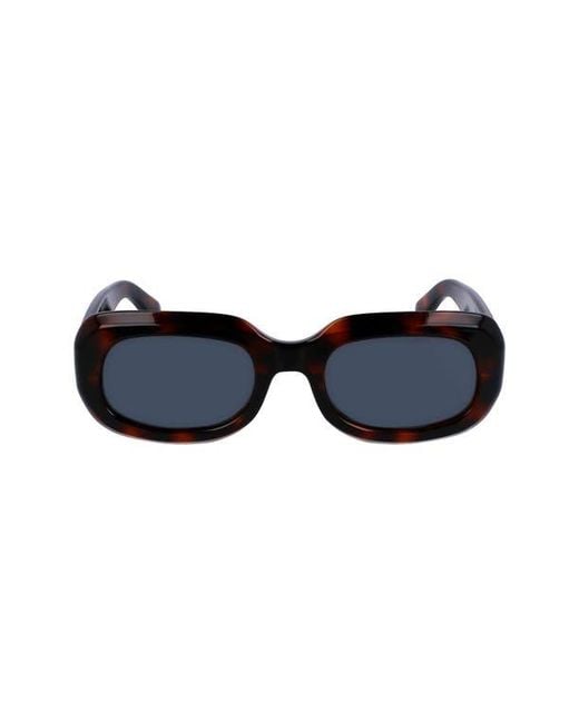 Longchamp Blue Medallion 52Mm Rectangular Sunglasses