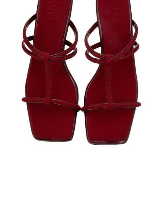 Prologue Shoes Red Mocha Strap Heel Sandal
