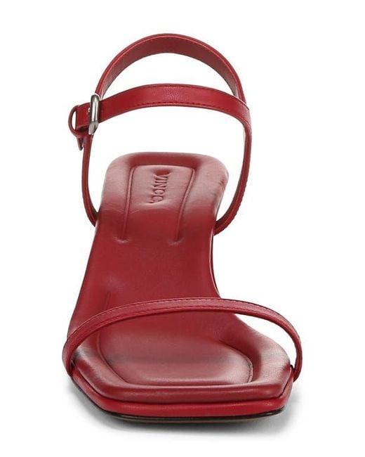 Vince Red Coco Ankle Strap Sandal