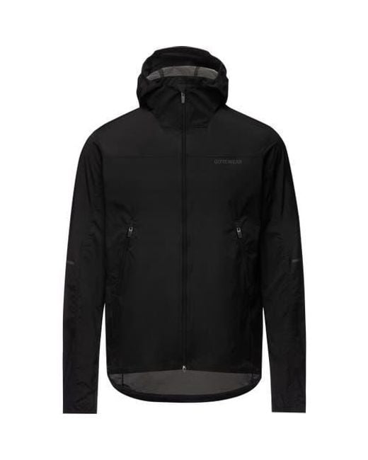 Gore Wear Black Fernflow Hooded Windbreaker for men