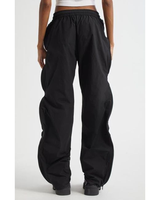 Alexander Wang Black Ruched Wide Leg Track Pants