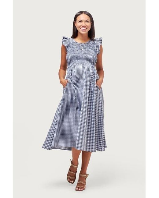 Nom Maternity Harper Smocked Maternity Dress in Blue | Lyst Nom Maternity Harper Smocked Maternity Dress in Blue | Lyst