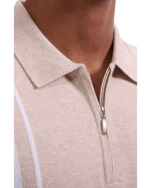 Bugatchi Multicolor Quarter Zip Polo Sweater for men