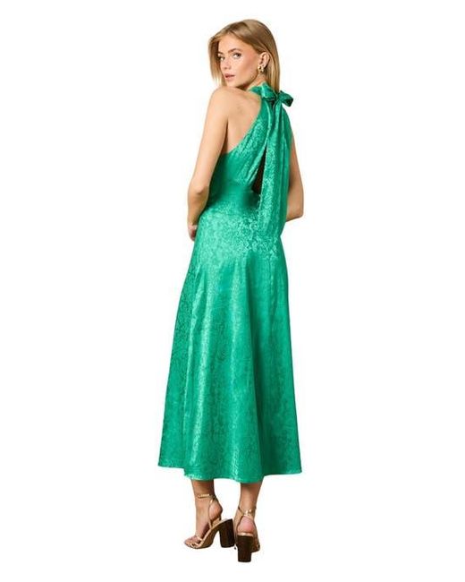 Oasis Green Bias Halterneck Midi Dress