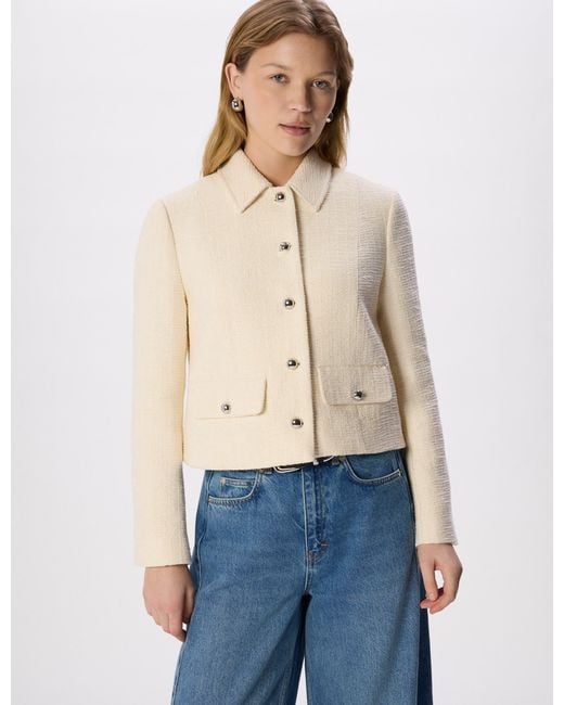 Whistles Natural Cropped Boucle Jacket