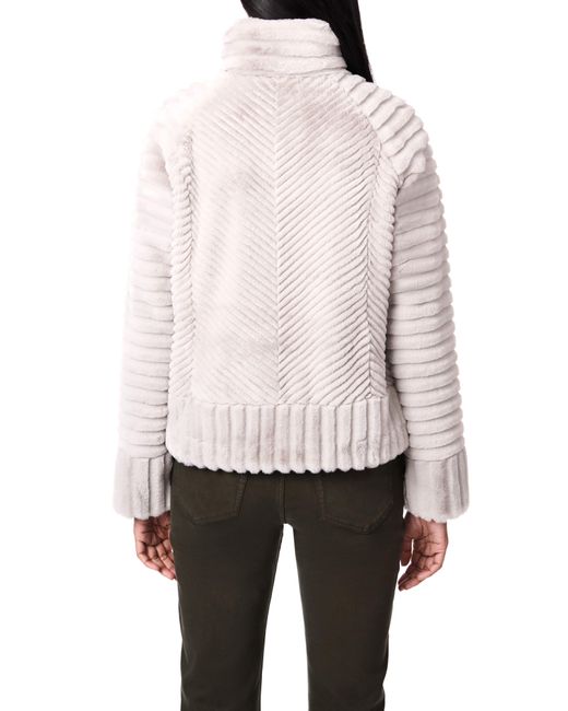 Bernardo Pink Textured Faux Fur Jacket