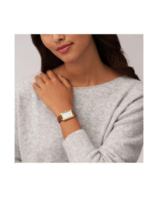 Fossil Brown Raquel Leather Strap Watch, 26Mm