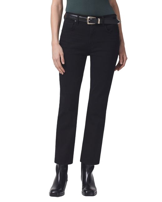 Citizens of Humanity Black Isola Straight Leg Crop Jeans