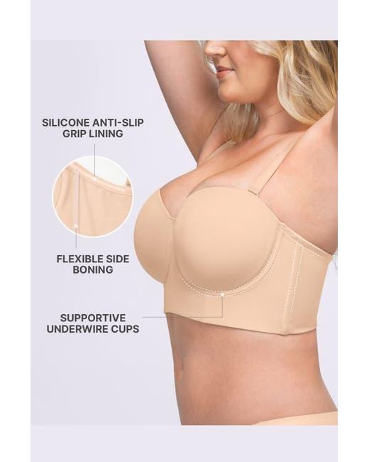 Shapellx Natural Strapless Convertible Underwire Bra Full Coverage