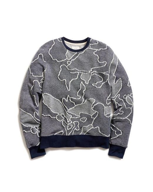 Billy Reid Gray Camellia Patchwork Sweatshirt for men