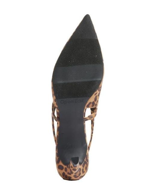 Open Edit Brown Sophia Pointed Toe Slingback Pump