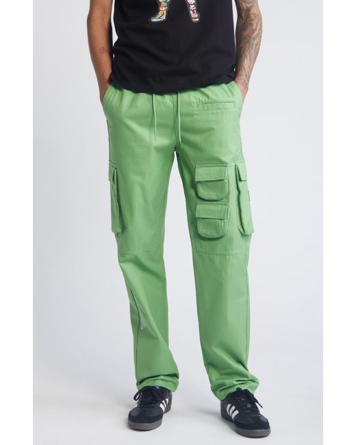 BBCICECREAM Green Terra Cotton Cargo Drawstring Pants for men