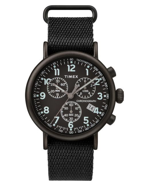 Timex Black Standard Chronograph 41mm Fabric Strap Watch for men