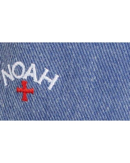 Noah NYC Blue Core Logo Denim Adjustable Baseball Cap for men