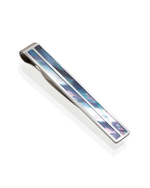 M-clip Blue M-clip Mother-of-pearl Tie Bar for men