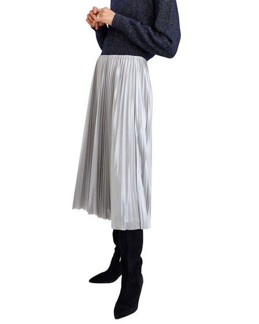 Bella Dahl Gray Pleat Midi Skirt