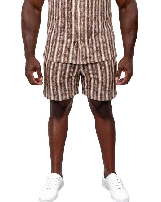 Maceoo Brown Knit Drawstring Shorts for men