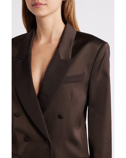 FRAME Brown Mixed Media Double Breasted Jacket
