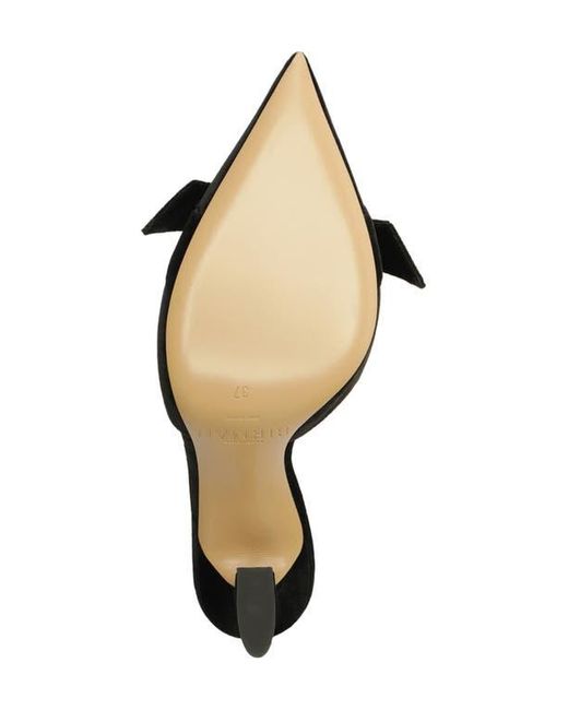 Alexandre Birman Black Clarita Bow Pointed Toe Slingback Sandal