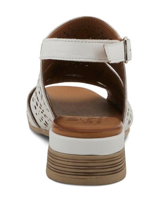 Spring Step White Plasma Ankle Strap Sandal
