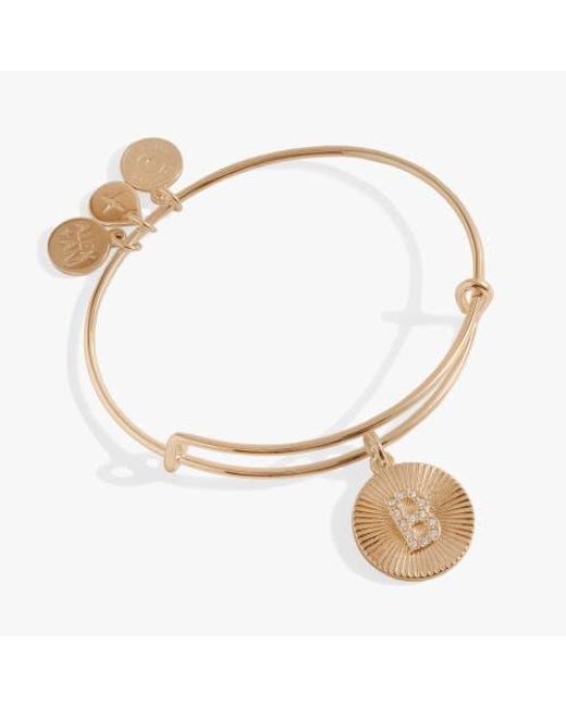 ALEX AND ANI Metallic Pave Starburst Texture Initial Bangle Bracelet