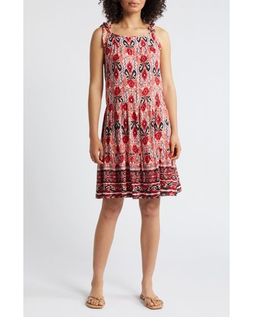 Beach Lunch Lounge Red Skylar Paisley Floral Sundress
