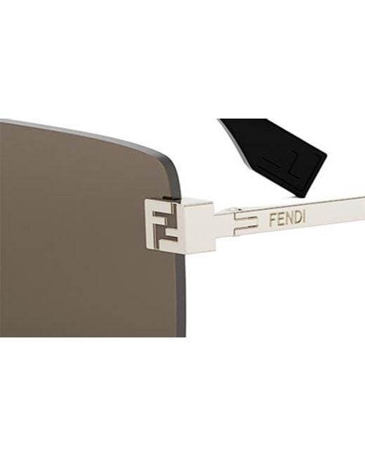 Fendi Multicolor Sky Rimless Rectangular Sunglasses