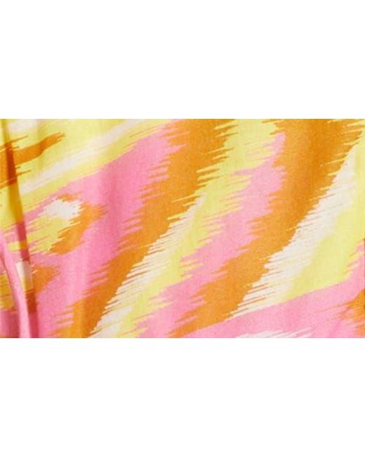 Farm Rio Red Pineapple Tapestry Tie Neck Top