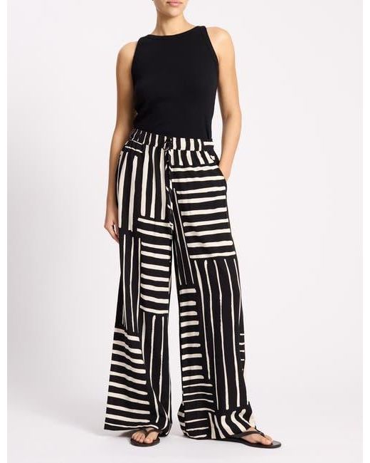 Albaray Black Patchwork Stripe Trouser