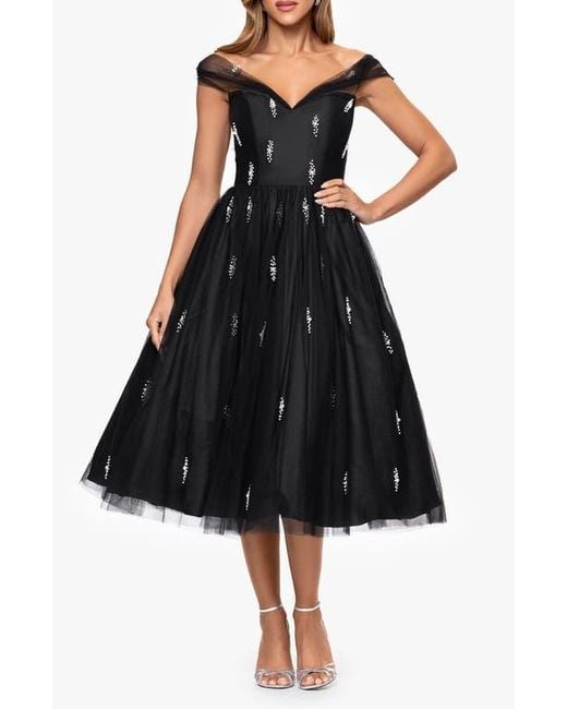 betsy and adam black tulle dress Betsy and Adam 