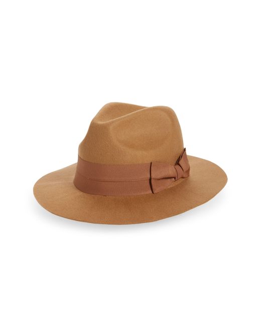 Nordstrom Short Brim Wool Panama Hat in Brown Lyst