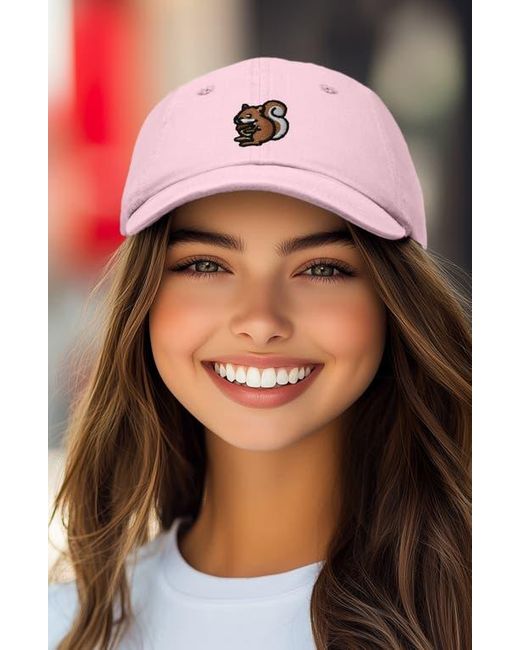 Alix Pink Squirrel Embroidered Outdoor Cap for men