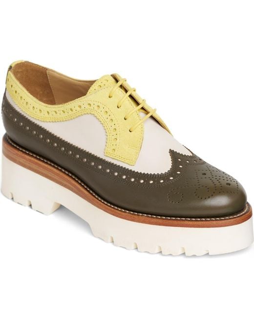 The Office Of Angela Scott Metallic Miss Lucy Wingtip Platform Derby