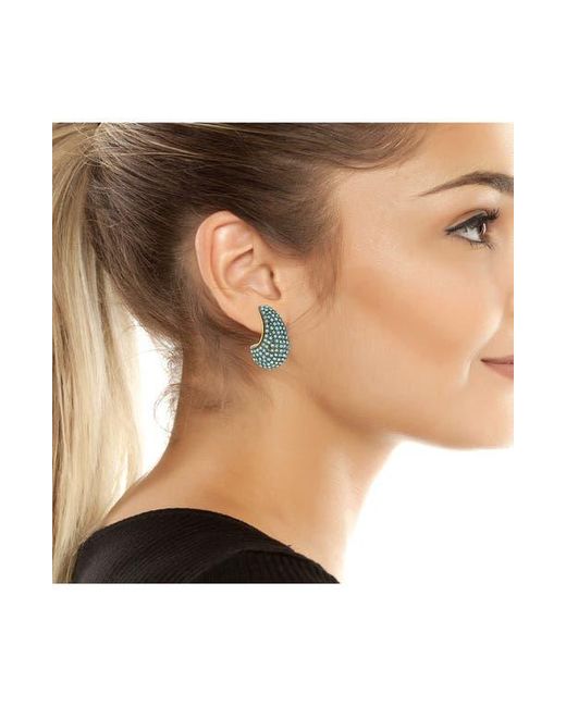 Kurt Geiger Green Pavé Crystal Dome Drop Earrings