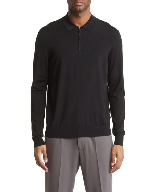 Ted Baker Viba Half Zip Polo Sweater in Black for Men | Lyst