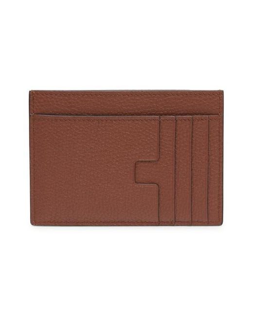 Tom Ford Brown Large T-Line Soft Grain Leather Card Holder for men