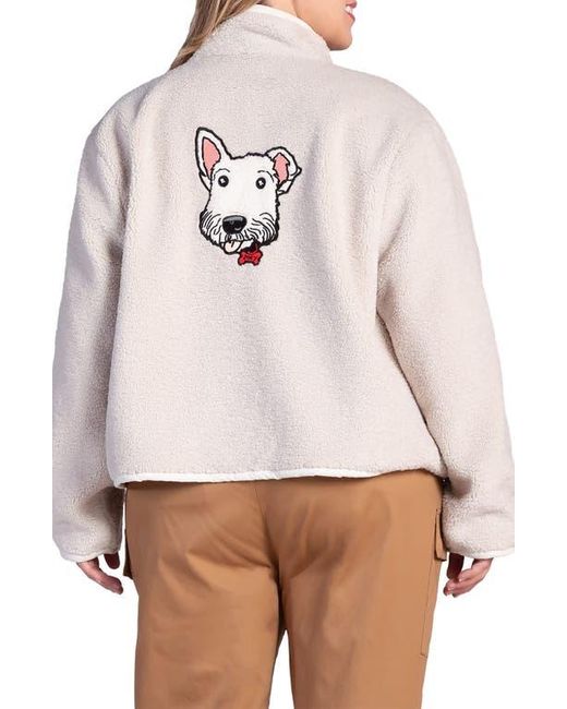 Standards & Practices Natural Zozo Satin Panel Faux Shearling Jacket