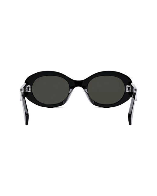 Céline Black Triomphe 52mm Oval Sunglasses