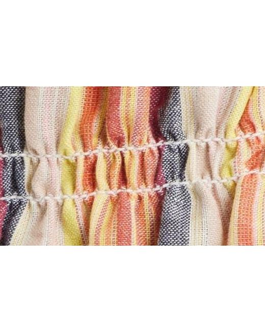 TOPSHOP White Stripe Shirred Cotton Camisole